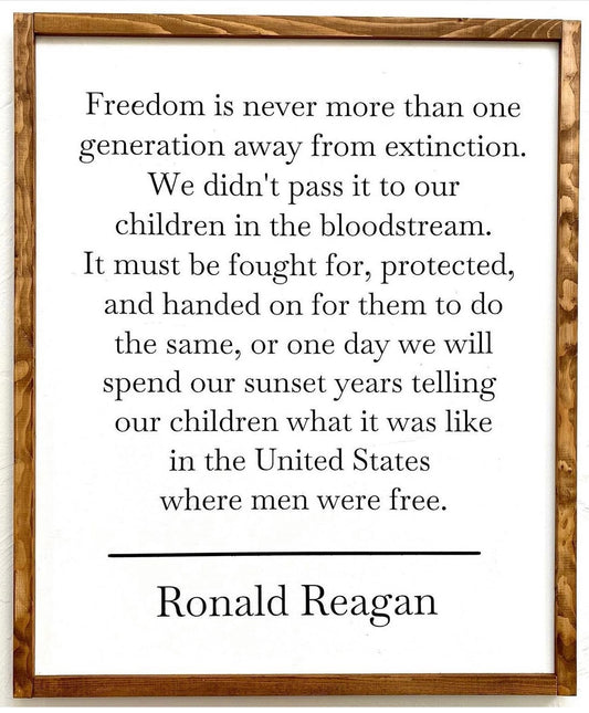 Ronald Reagan Quote Wall Sign