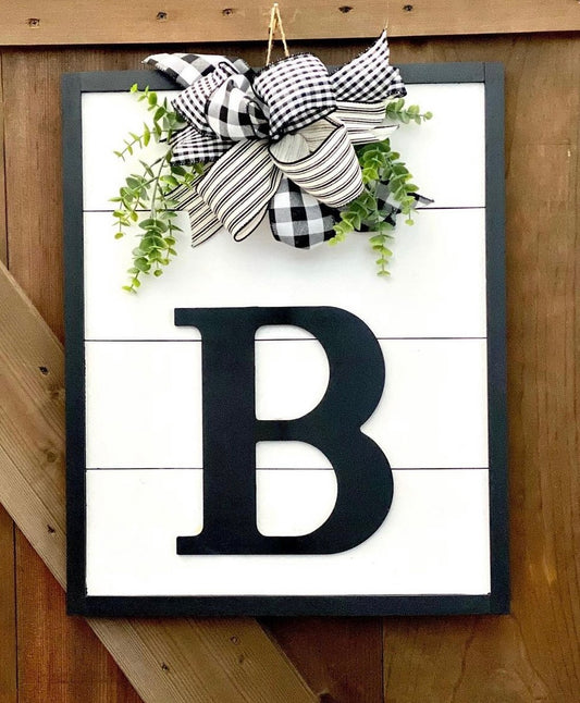 Framed Shiplap Initial Sign