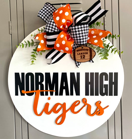 Friday Night Lights Door Hanger - Norman High Tigers