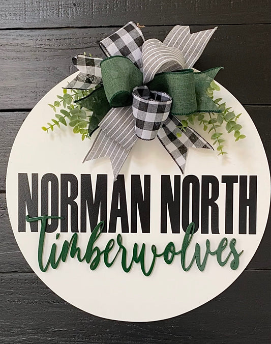 Friday Night Lights Door Hanger - Norman North Timberwolves