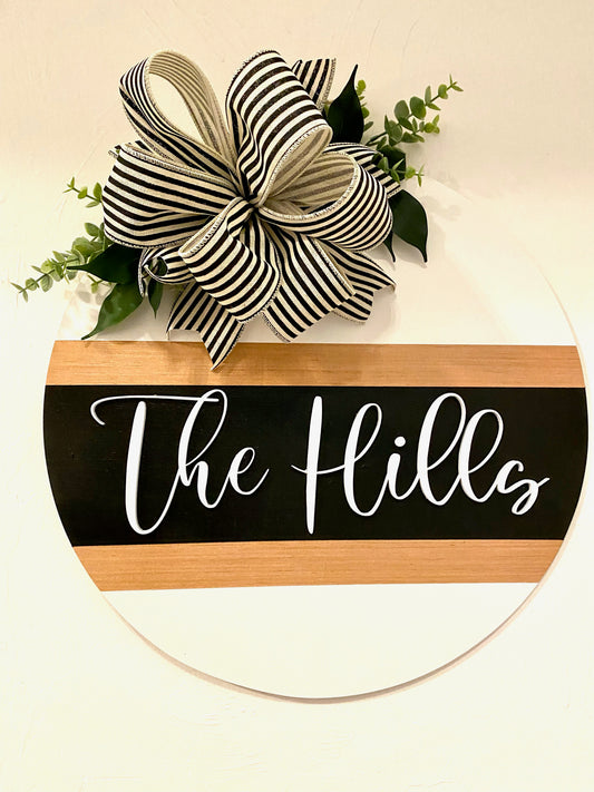 Custom Family Door Hanger - The Hills