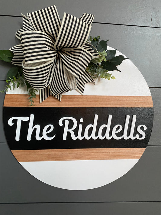 Custom Family Door Hanger - The Riddells