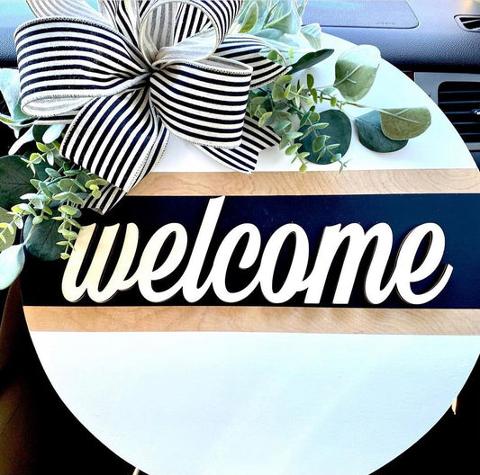 Round Door Hanger - Welcome