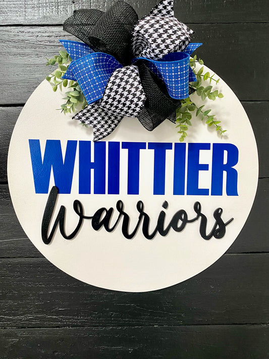 Friday Night Lights Door Hanger - Whittier Warriors